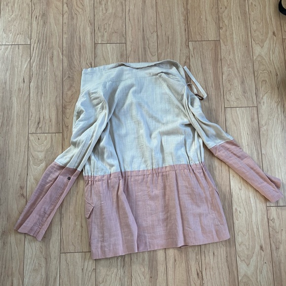 Blu Pepper Tan and Pink Linen Jacket - Picture 2 of 5